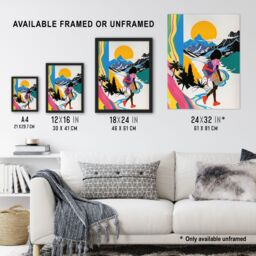 "Artery8 Hiking Outdoor Adventure Graphic Conceptual Art Wall Art Print - Size: W24"" x H32""" - thumbnail 3