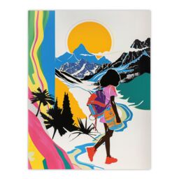 "Artery8 Hiking Outdoor Adventure Graphic Conceptual Art Wall Art Print - Size: W24"" x H32""" - thumbnail 1