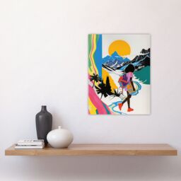 "Artery8 Hiking Outdoor Adventure Graphic Conceptual Art Wall Art Print - Size: W24"" x H32""" - thumbnail 4
