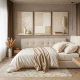 "Mafett Modern Neutral Canvas Wall Art Print Beige Aesthetic Decor - Size: W24"" x H32"""
