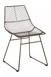 Orsina Comfortable Small Metal Wire Chair, Metal Chair for Kitchen, Outdoor Tapered Metal Chair for Patio in Brown - thumbnail 2