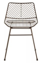 Orsina Comfortable Small Metal Wire Chair, Metal Chair for Kitchen, Outdoor Tapered Metal Chair for Patio in Brown - thumbnail 4