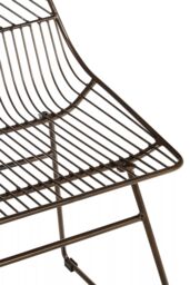 Orsina Comfortable Small Metal Wire Chair, Metal Chair for Kitchen, Outdoor Tapered Metal Chair for Patio in Brown - thumbnail 6