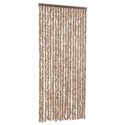 Berkfield Home Fly Curtain Beige & Dark Brown 56x200 cm Chenille - thumbnail 2
