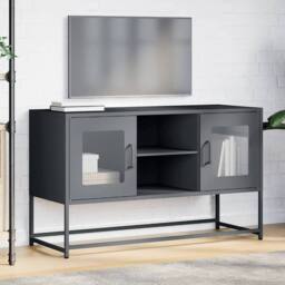 Berkfield Home TV Cabinet Anthracite 100.5x39x60.5 cm Steel in Dark Grey - thumbnail 4