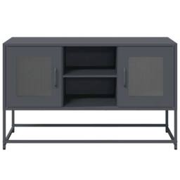 Berkfield Home TV Cabinet Anthracite 100.5x39x60.5 cm Steel in Dark Grey - thumbnail 5