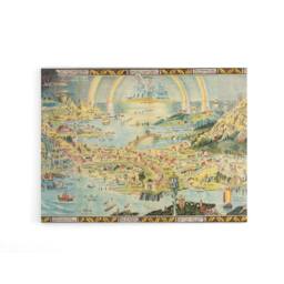 "Artery8 Map Sleigh 1918 Ancient Fairyland Fantasy Canvas Wall Art Print - Size: W18"" x H24""" - thumbnail 1