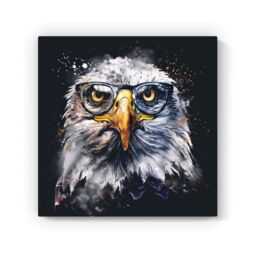 "Warren Reed - Designer Eagle In Glasses Splashart Canvas - Size: W30"" x H30""" - thumbnail 2