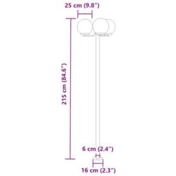 Berkfield Home Outdoor Floor Lamps 3pcs Silver 215 cm Stainless Steel - thumbnail 7
