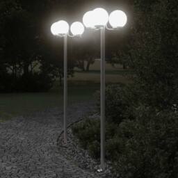 Berkfield Home Outdoor Floor Lamps 3pcs Silver 215 cm Stainless Steel