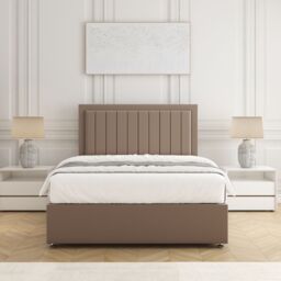 BSSPOKE Zarah Divan Bed Plush Velvet 2Drawers Same Side Headboard No Mattress in Bronze - Size: Small Double - thumbnail 3