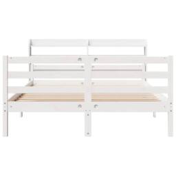 Berkfield Home Beautiful Bed Frame with Headboard without Mattress White 150x200 - Size: King - thumbnail 4