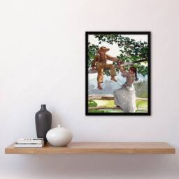 Artery8 Winslow Homer On the Fence Children Watercolour Framed Wall Art Print - Size: A4 - thumbnail 2