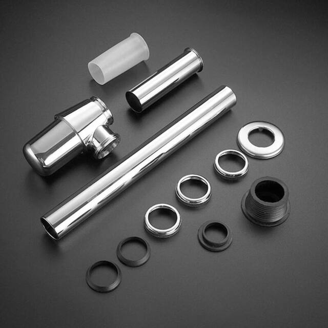 VOGREX Chrome Basin Sink Bottle Waste Trap for Bathroom in Silver - image 1