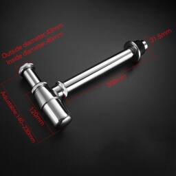 VOGREX Chrome Basin Sink Bottle Waste Trap for Bathroom in Silver - thumbnail 2