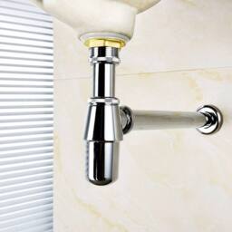 VOGREX Chrome Basin Sink Bottle Waste Trap for Bathroom in Silver - thumbnail 3