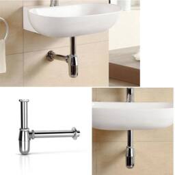 VOGREX Chrome Basin Sink Bottle Waste Trap for Bathroom in Silver - thumbnail 4