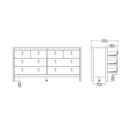 Wyld Haus Gossmere Hickory Oak Effect 8 Drawer Chest in Natural - thumbnail 9