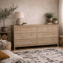 Wyld Haus Gossmere Hickory Oak Effect 8 Drawer Chest in Natural - thumbnail 1