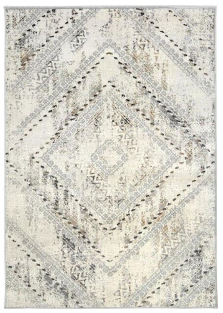 THE RUGS Abstract Collection Vintage Design Rug in Grey - D176 - Size: 160 cm x 230 cm - image 1