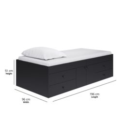 Kidsaw Captain's Single 3ft Cabin Bed BLACK - thumbnail 3