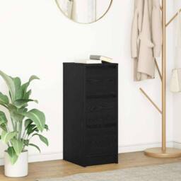 Berkfield Home Sideboard Black Oak 29.5x34x76 cm Engineered Wood - thumbnail 2