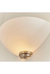 Netlighting Welles 1 Light Indoor Wall Uplighter White Satin Chrome E27 in Grey - thumbnail 5
