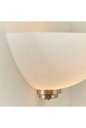 Netlighting Welles 1 Light Indoor Wall Uplighter White Satin Chrome E27 in Grey - thumbnail 6