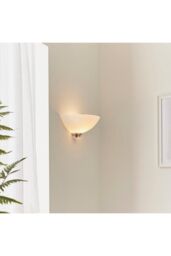 Netlighting Welles 1 Light Indoor Wall Uplighter White Satin Chrome E27 in Grey - thumbnail 3