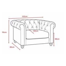 Sofaya Hampton Armchair Chesterfield Seater Sofa Velvet Couch in Black - Size: 1 Seater - thumbnail 5