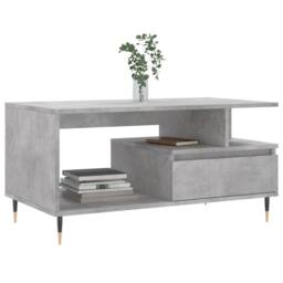 Berkfield Home Modern Coffee Table Concrete Grey 90x49x45 cm Engineered Wood - Size: 90 x 49 x 45 cm - thumbnail 1