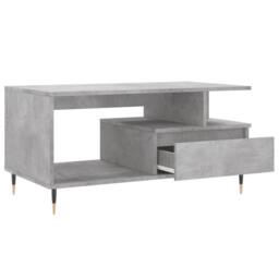 Berkfield Home Modern Coffee Table Concrete Grey 90x49x45 cm Engineered Wood - Size: 90 x 49 x 45 cm - thumbnail 6
