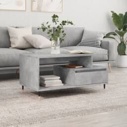 Berkfield Home Modern Coffee Table Concrete Grey 90x49x45 cm Engineered Wood - Size: 90 x 49 x 45 cm - thumbnail 2