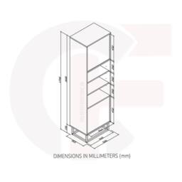 Mex Furniture LTD Display Cabinet Harmony Loft 175cm - Dark Oak & Black in Dark Brown - thumbnail 9