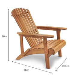 VonHaus Hudson Acacia Wooden Adirondack Garden Chairs Set of 2 in Brown - Size: 2 Pack - thumbnail 6