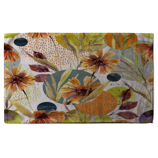 Benjamin Tate Design Autumn Flowers Soft Bath Towel in Orange - image 1