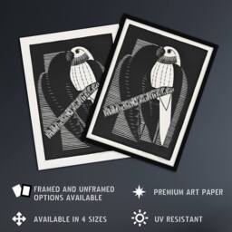 Artery8 Stylised Parakeet Birds Samuel J De Mesquita Framed Wall Art Print in Black - Size: A4 - thumbnail 2