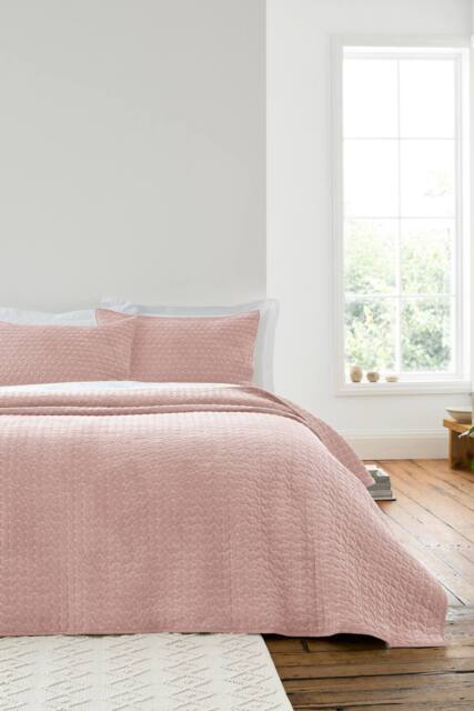Bianca 'Attica Velvet' Embroidered Bedspread in Pink - image 1