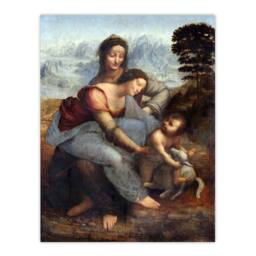 "Artery8 Virgin & Child Saint Anne da Vinci Vintage Wall Art Print Poster in Brown - Size: W12"" x H16""" - thumbnail 1