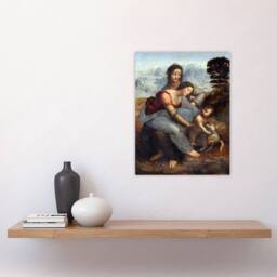 "Artery8 Virgin & Child Saint Anne da Vinci Vintage Wall Art Print Poster in Brown - Size: W12"" x H16""" - thumbnail 4
