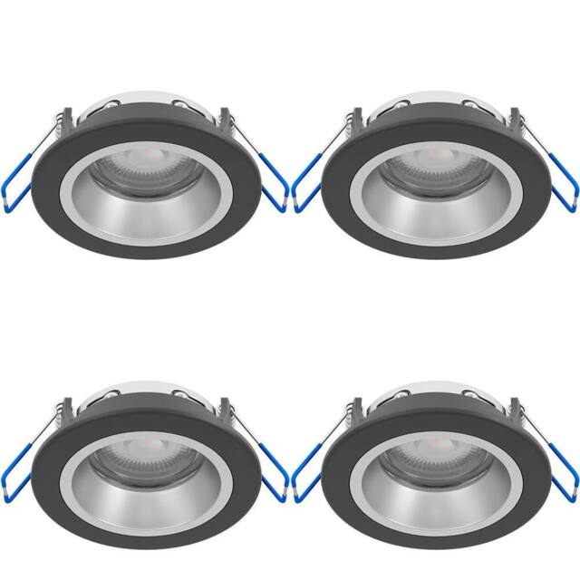 Loops 4 PACK Sleek Black & Silver Ceiling Spotlight for Indoor Space - image 1