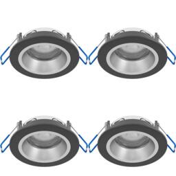 Loops 4 PACK Sleek Black & Silver Ceiling Spotlight for Indoor Space - thumbnail 1