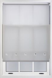 Furnished Daylight Roller Blind with Chrome Square Eyelets - Trimmable Window Shade in Grey - Size: 120 cm width x 210 cm drop - thumbnail 1