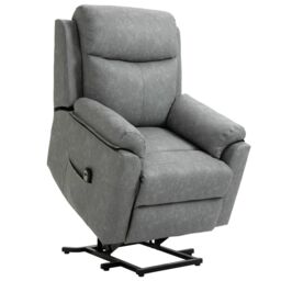 HOMCOM Power Lift Chair Electric Riser Recliner with Remote Control in Grey - thumbnail 2