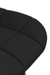 More4Homes Set of 8 Nova Modern Faux Leather Dining Chair Padded Seat Metal Legs Kitchen in Black - thumbnail 6