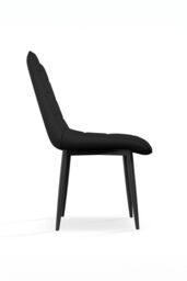 More4Homes Set of 8 Nova Modern Faux Leather Dining Chair Padded Seat Metal Legs Kitchen in Black - thumbnail 4