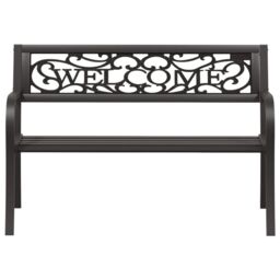 Berkfield Home Garden Bench 125 cm Steel Black - thumbnail 3