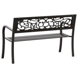 Berkfield Home Garden Bench 125 cm Steel Black - thumbnail 5