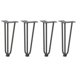 Berkfield Home Hairpin Table Legs 4 pcs Anthracite 30 cm Solid Steel in Black - thumbnail 2