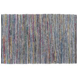 Wyld and Coco Handwoven Cotton Rag Rug Navy Multicolour Soft Textured Rectangular - Size: 140 cm x 200 cm - thumbnail 3